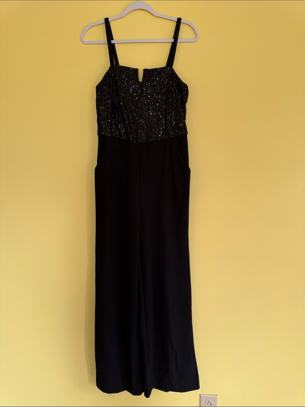 Black Sequin Bodice Jumpsuit
